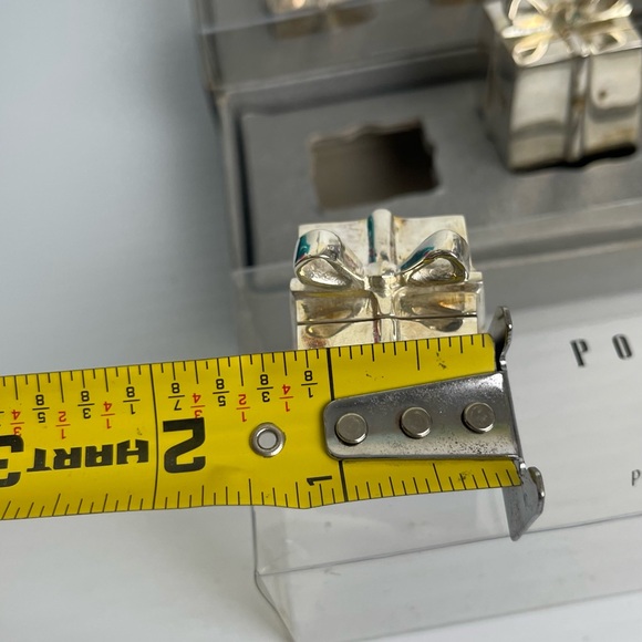 Pottery Barn Place Card Holder Silver Plated Gift Box Holiday dinner Set Of 8 - Picture 10 of 15